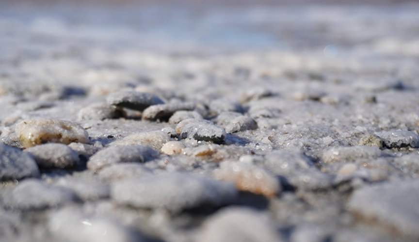 Salt on the lake  Sasyk-Sivash