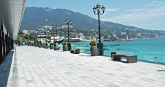 Promenade area and the Seaside beach in Yalta