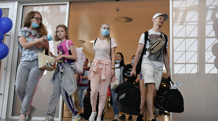 Passengers at Simferopol airport