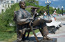 Monument to the famous Russian actor Mikhail Pugovkin on the embankment of Yalta