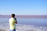 Photographer on the lake Sasyk-Sivash