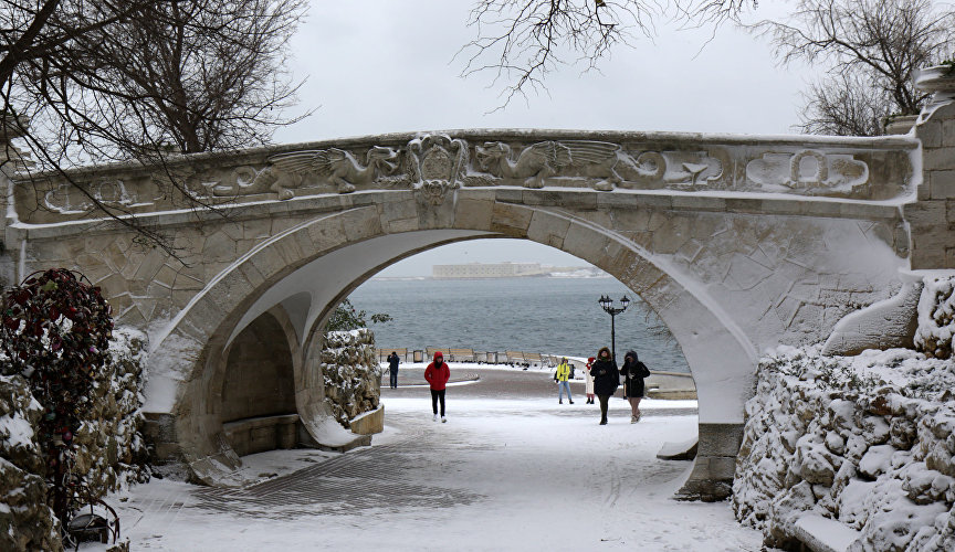 Lovers' bridge in Sevastopol