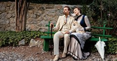 Actors in the role of Anton Chekhov and his wife Olga Knipper