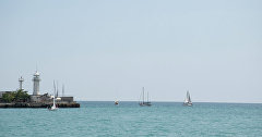 Sailboats in the waters of Yalta