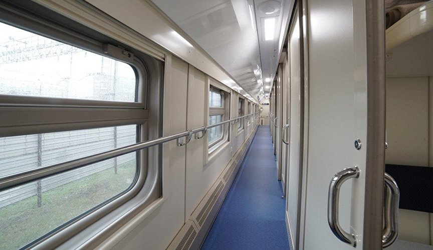 Corridor in the train compartment