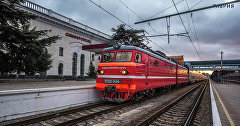 Train "Tavria" at the station in Simferopol